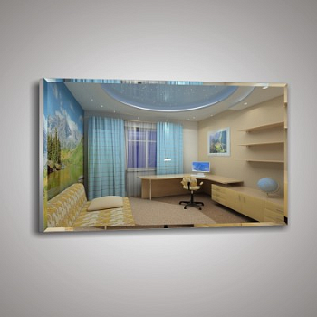 Зеркало 60х100 см с фацетом на сером алюмин. профиле с универс. крепл. КЗСК